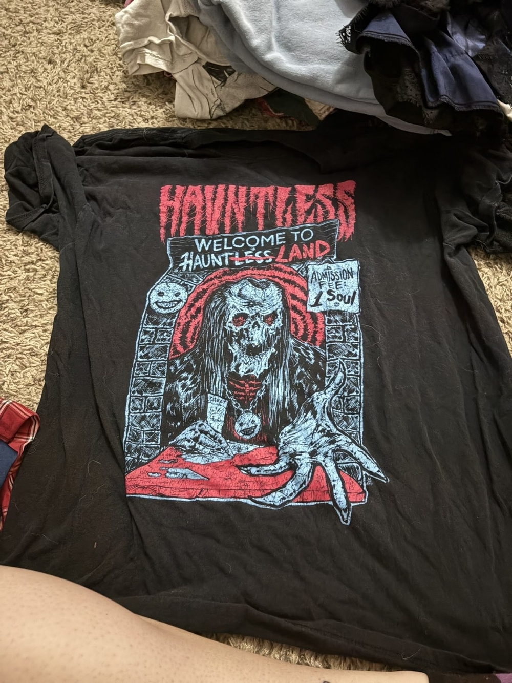 Hauntless Black Graphic Tee - 'Welcome to Hauntless Land'